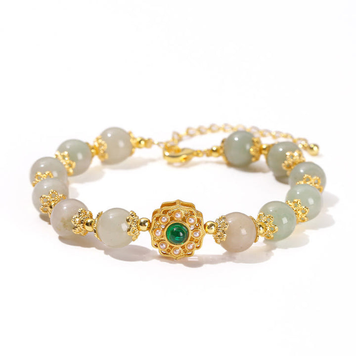 Buddha Stones Natural Jade Prosperity Bead Chain Bracelet