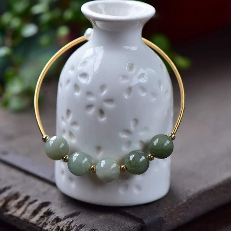 Buddha Stones Jade Abundance Luck Blessing Bracelet Bangle