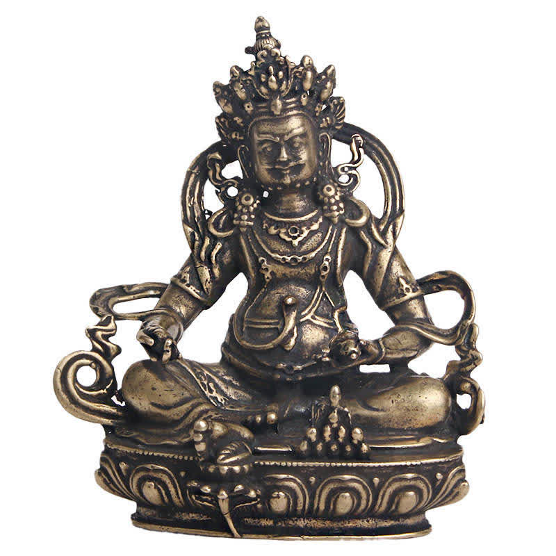 Yellow Jambhala Bodhisattva Figurine Serenity Copper Statue Decoration