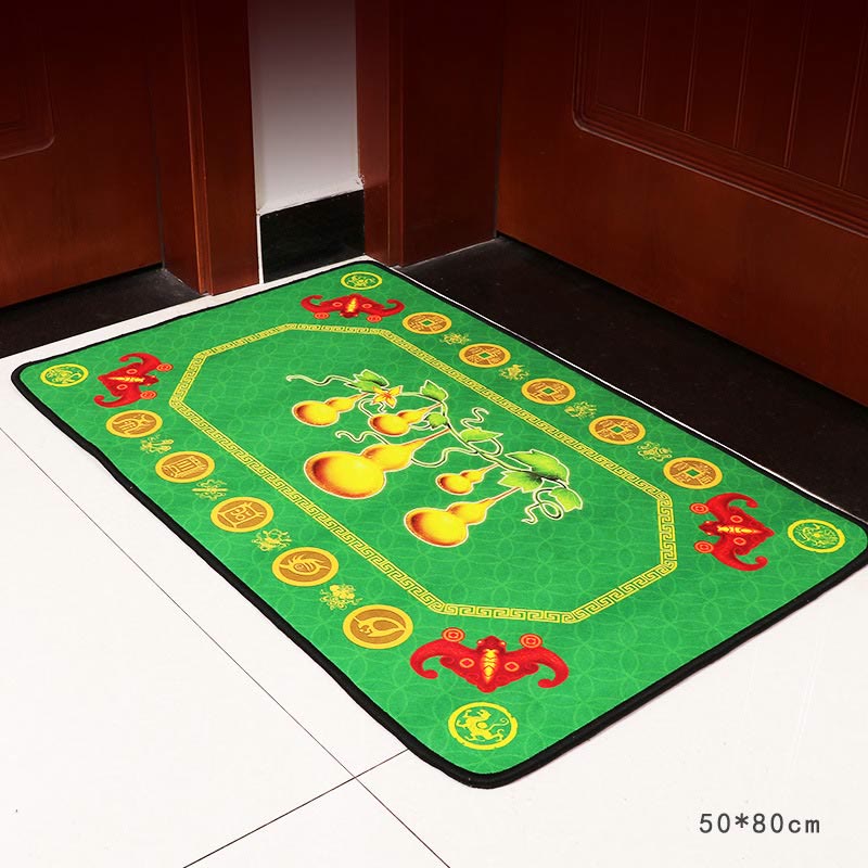 Buddha Stones Five Elements Lucky Crane Gourd Kirin Dragon Axe Nine Koi Fish Non-slip Foot Pad Doormat