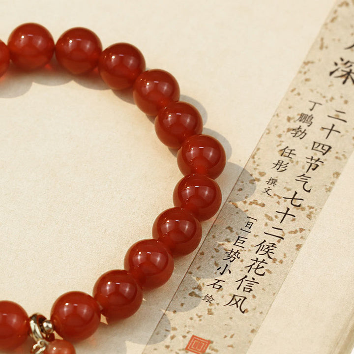 Buddha Stones Natural Red Agate Buddha Success Bracelet