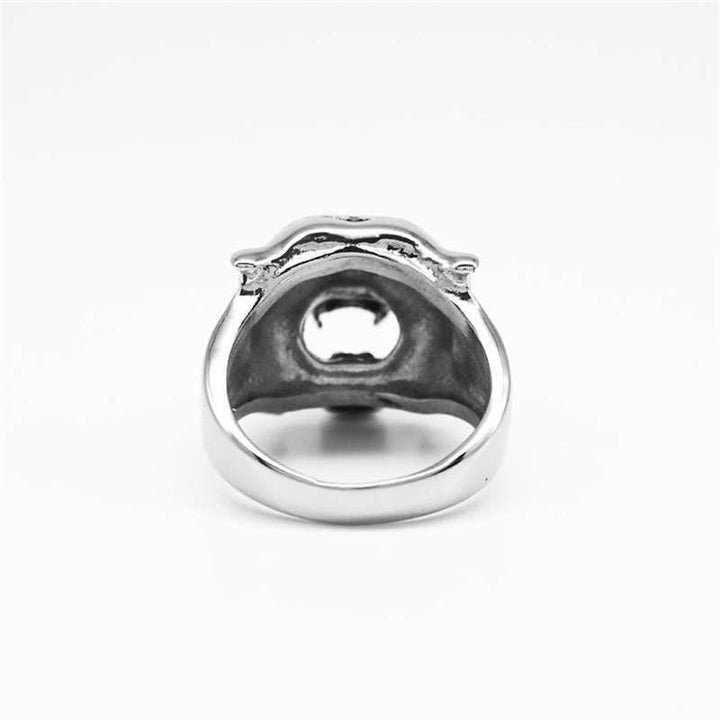 Men's Animal Tiger Head Titanium Steel Balance Calm Punk Rock Biker Ring