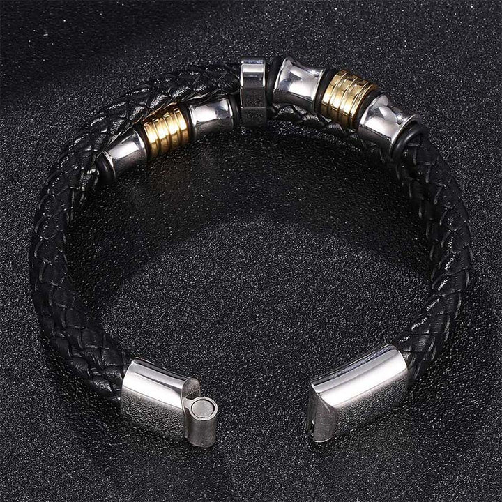 Buddha Stones Layered Leather Weave Fortune Bracelet