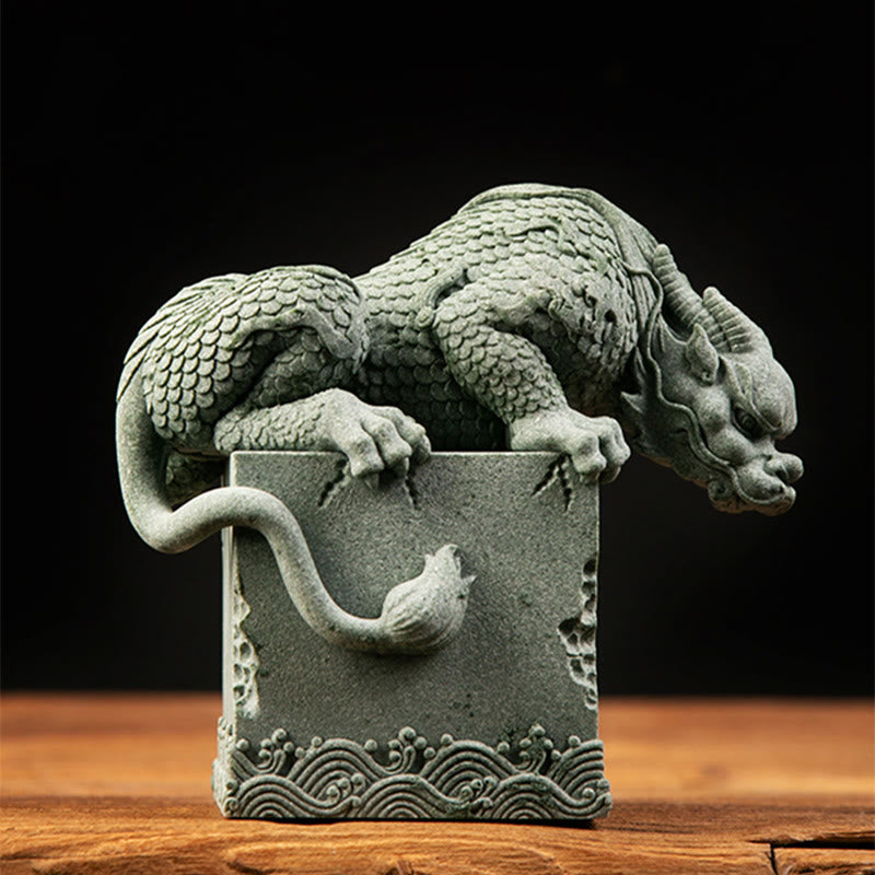 Buddha Stones Feng Shui Standing Sitting Dragon Success Luck Home Decoration