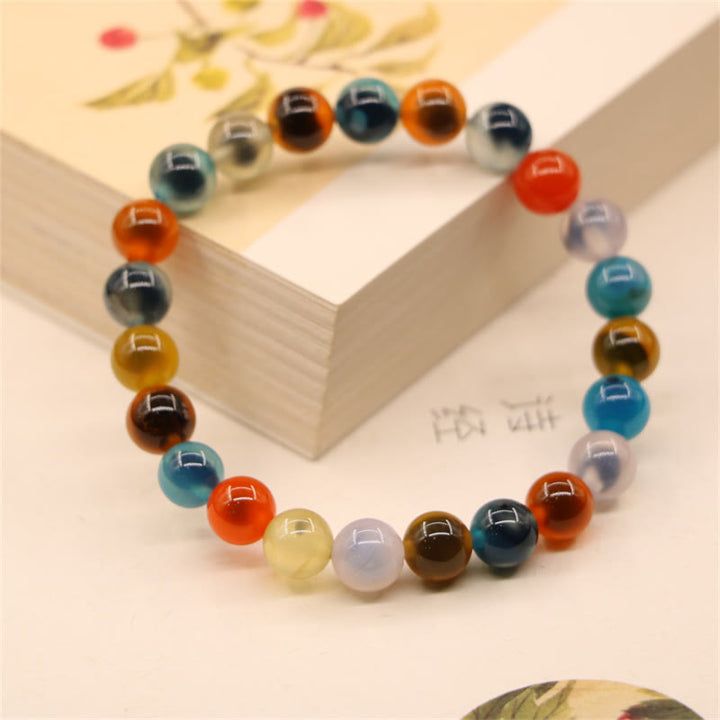 Colorful Candy Agate Healing Strength Bead Bracelet