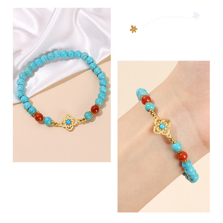 Buddha Stones Turquoise Bead Protection Balance Bracelet