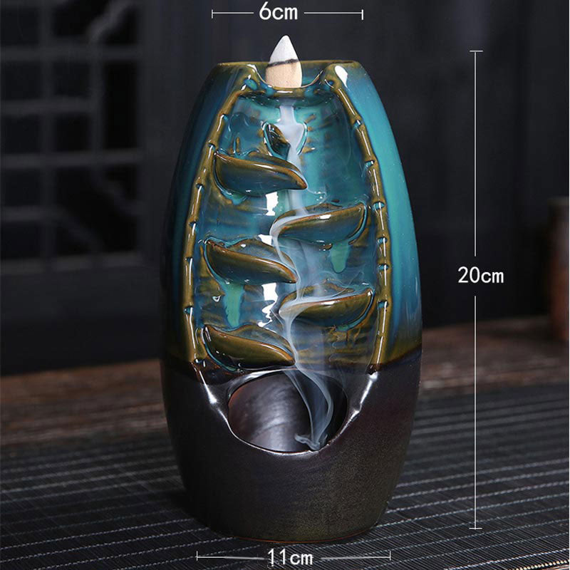 Buddha Stones Tibetan Dragon Protection Incense Burner Decoration