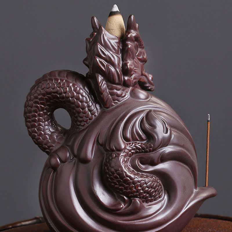 Dragon Pattern Success Ceramic Incense Burner Decoration