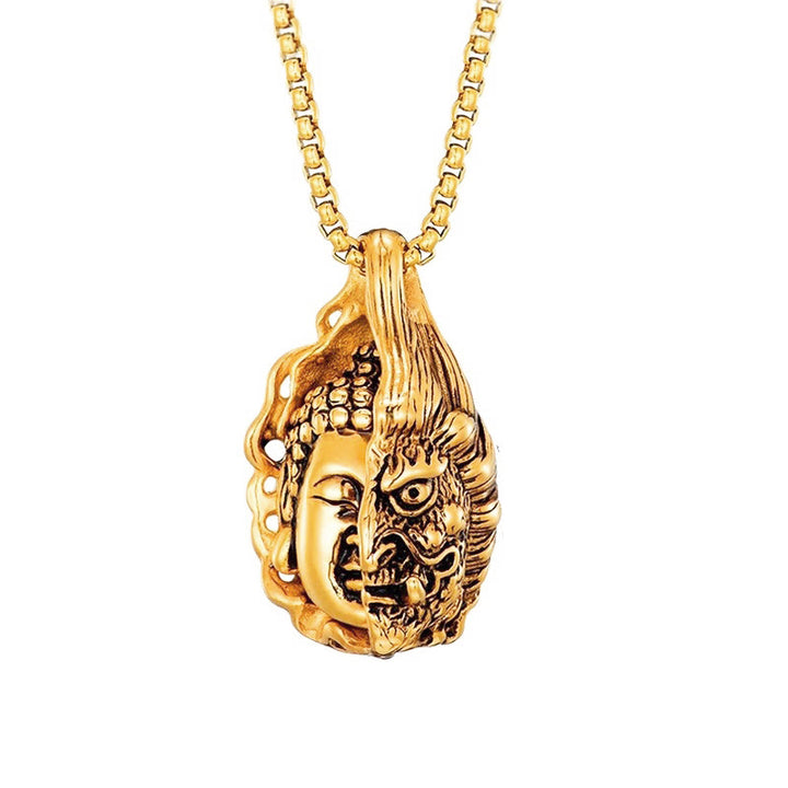 Buddha Stones Half Buddha Half Devil Powerful Necklace