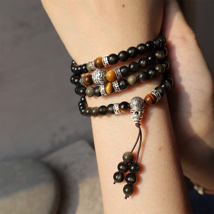 Golden Obsidian Energy Bracelet Necklace