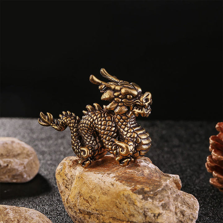 Buddha Stones Year Of The Dragon Small Auspicious Brass Dragon Luck Success Home Decoration