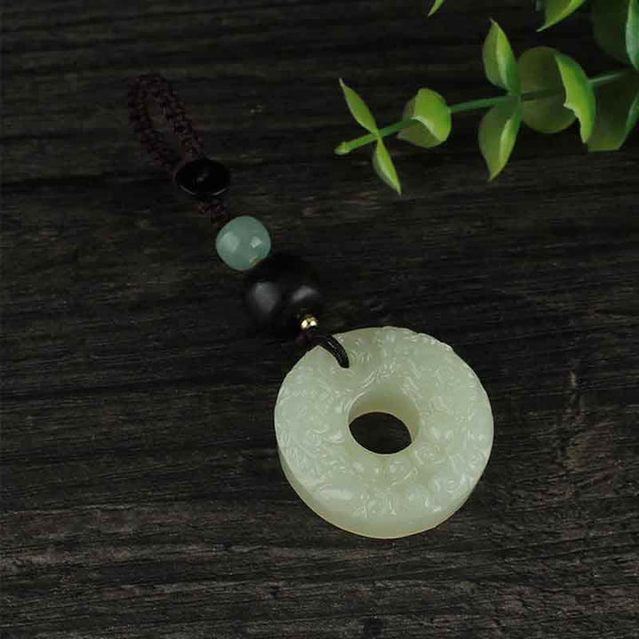 Buddha Stones PiXiu Jade Peace Buckle Abundance Wealth Key Chain