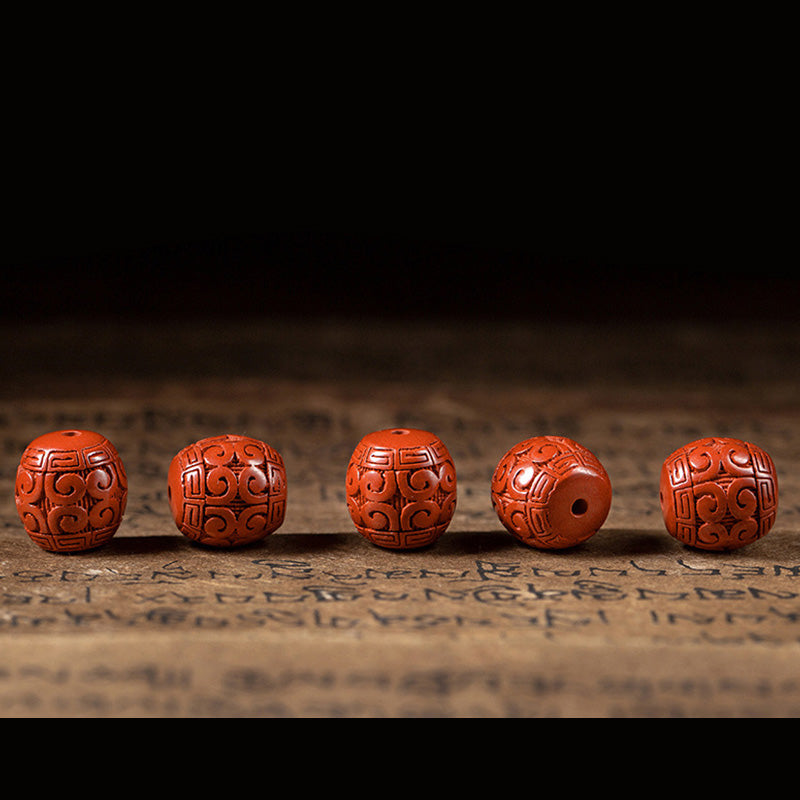 Buddha Stones Natural Cinnabar Ebony Calm Blessing Bracelet