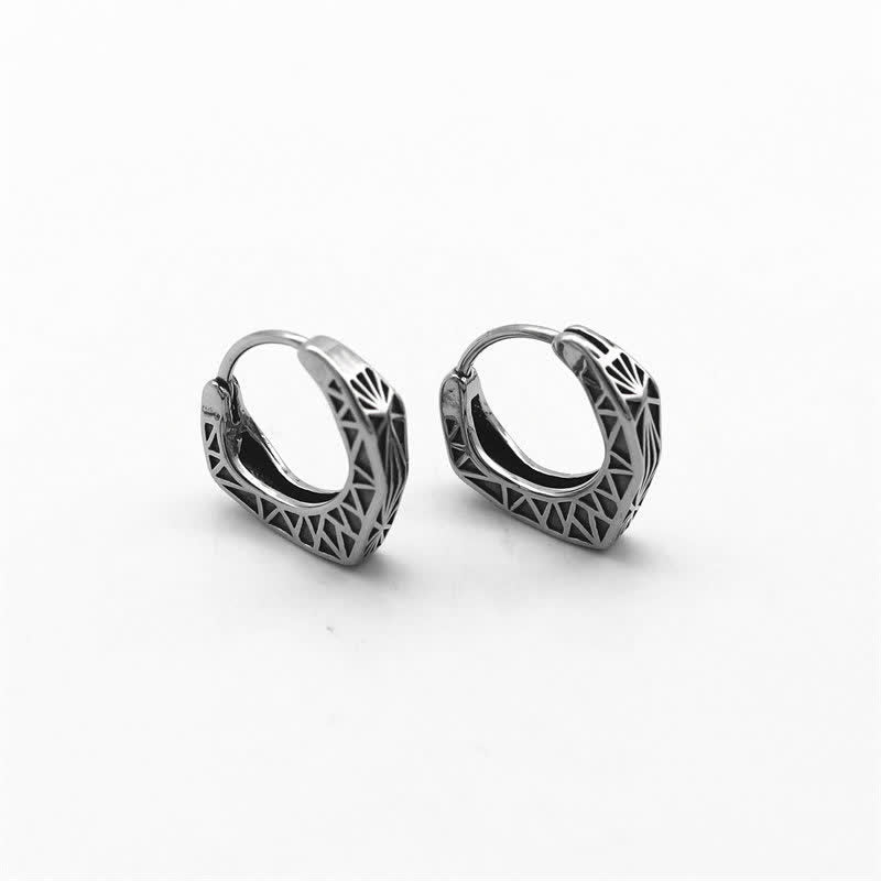 Viking Hoop Titanium Steel Balance Earrings