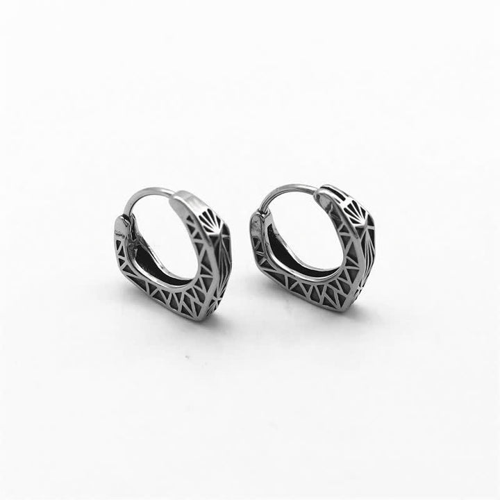 Viking Hoop Titanium Steel Balance Earrings