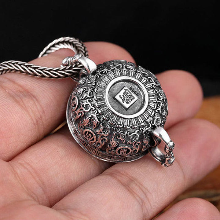 Buddha Stones Treasure Bowl Copper Coin Ingots Wealth Necklace Pendant