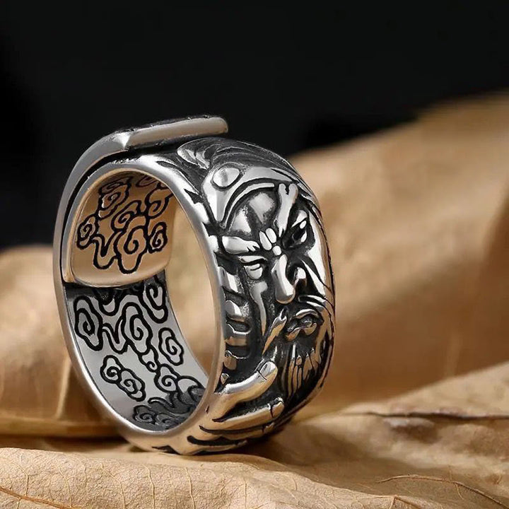 Guan Gong Auspicious Clouds Amulet Wealth Ring