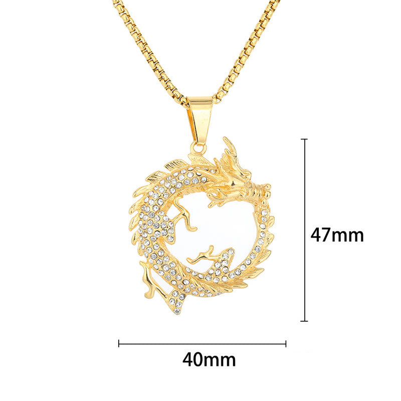 Buddha Stones Chinese Zodiac Dragon Pattern Success Necklace Pendant