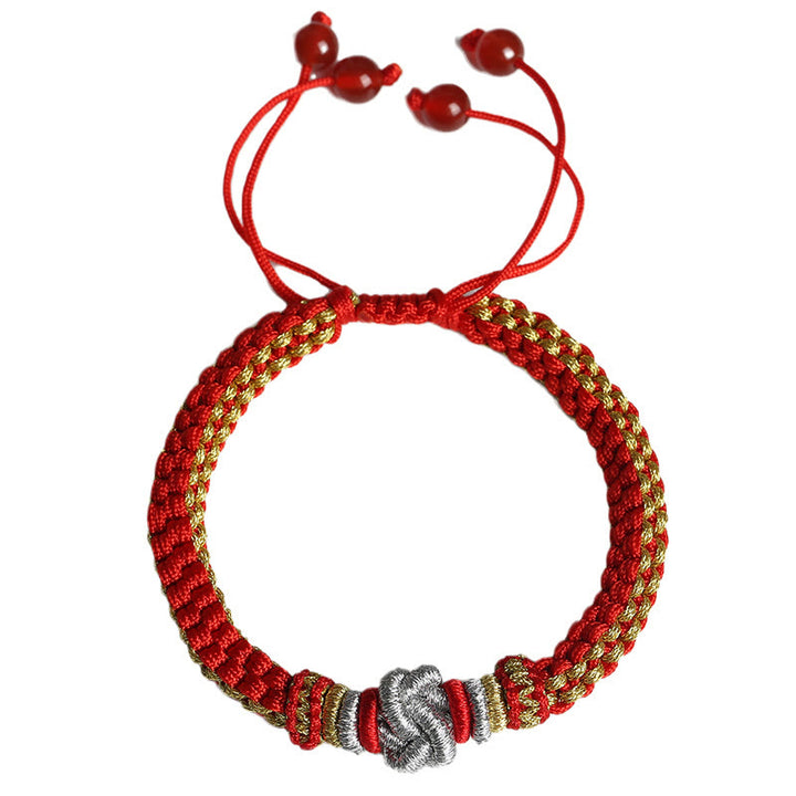 Buddha Stones Colorful Rope True Love Knot Luck Handmade Bracelet