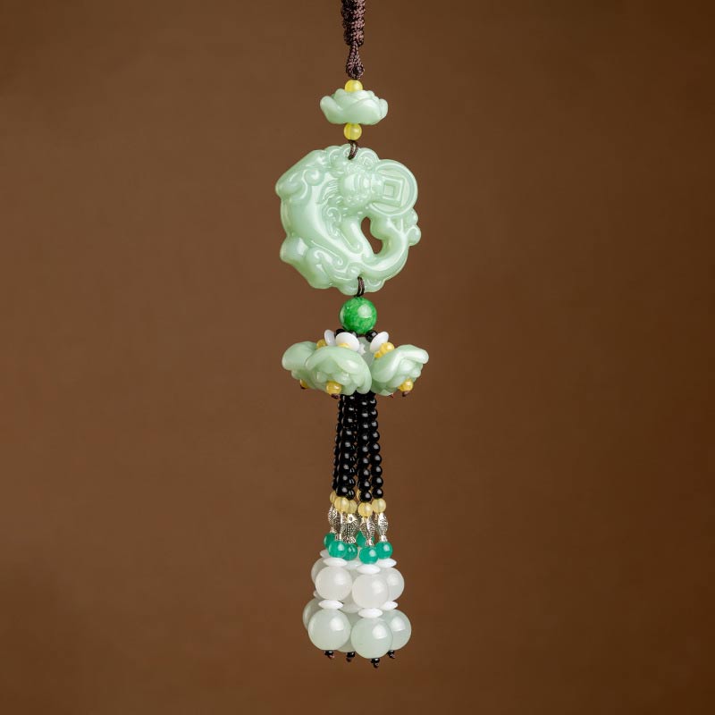 Buddha Stones FengShui Jade PiXiu Blessing Car Pendant Decoration