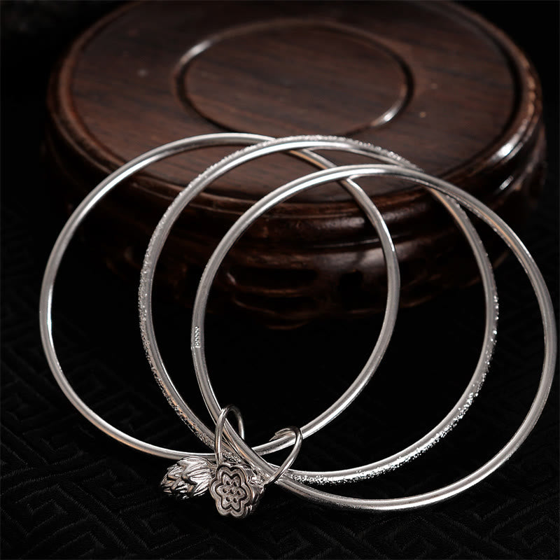 Buddha Stones Lotus Flower Pod White Copper New Beginning Bracelet Bangle