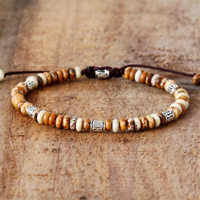 Picture Jasper Positive Beads String Bracelet