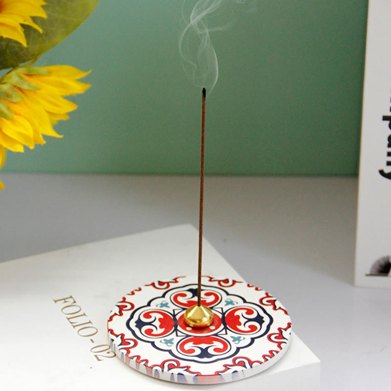 Colorful Pattern Ceramic Blessing Stick Incense Burner