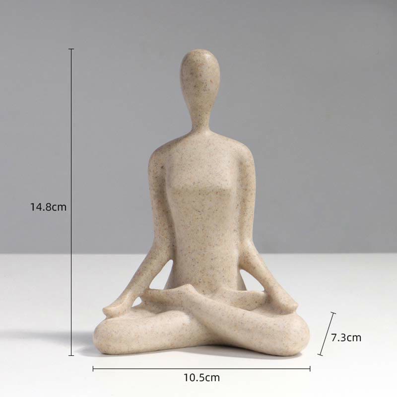 Abstract Yoga Meditating Exercise Resin Spiritual Figurine Sculpture Desk Decoration