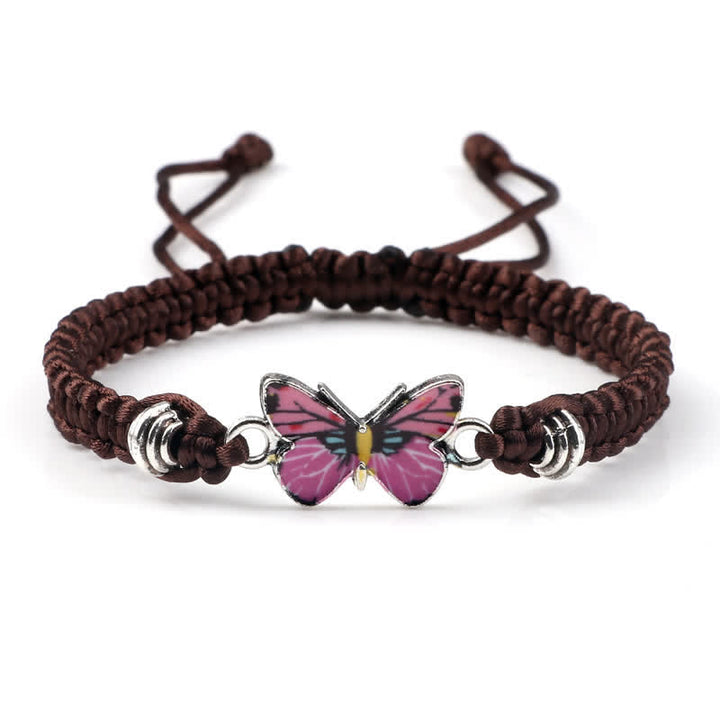 Buddha Stones Butterfly Freedom Love String Charm Bracelet