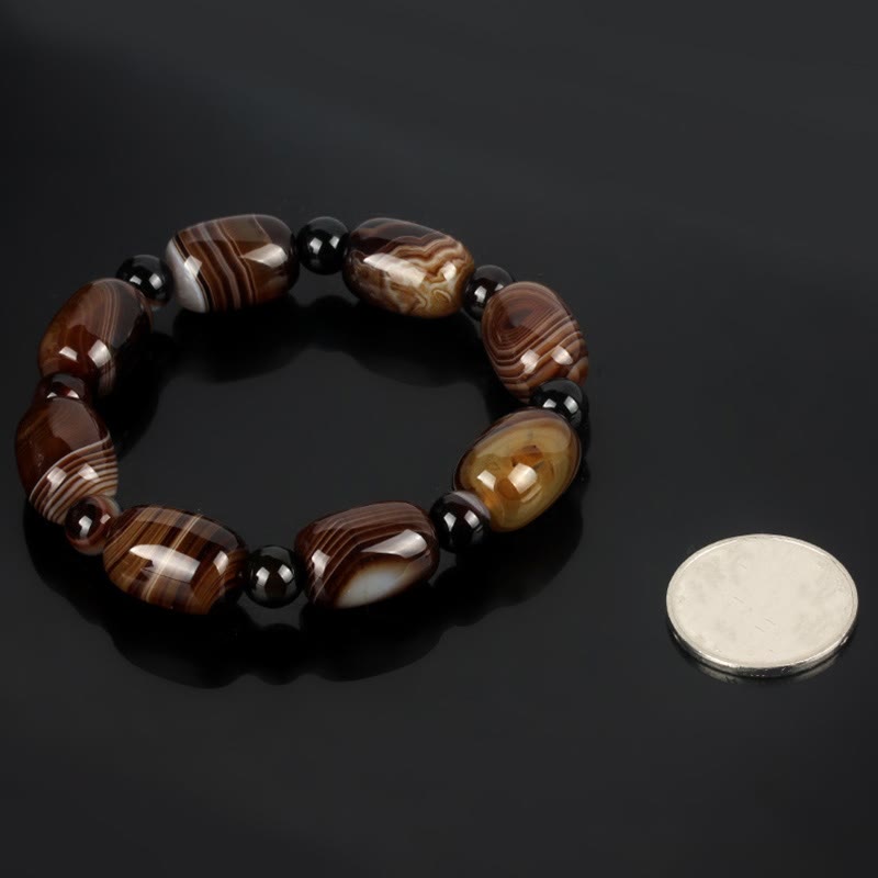 Buddha Stones Natural Sardonyx Courage Happiness Bracelet