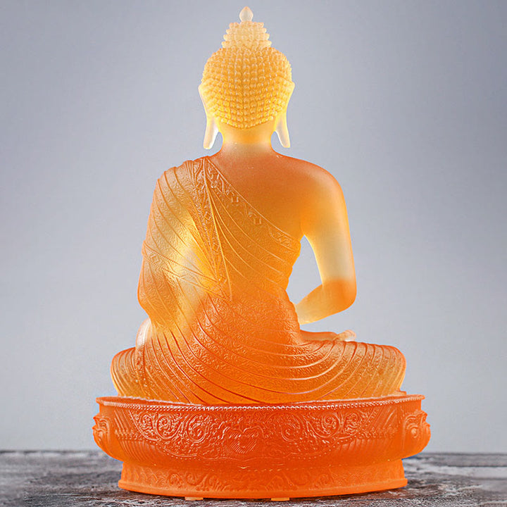 Buddha Stones Buddha Handmade Figurine Liuli Art Piece Serenity Statue Home Offering Decoration