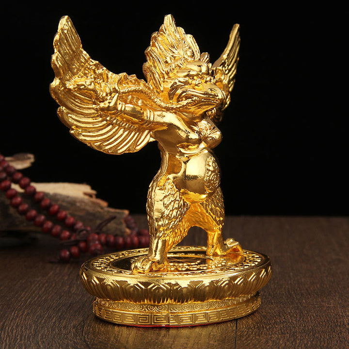 Tibetan Gold Garuda Bird Alloy Protection Home Decoration