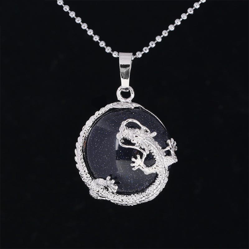 Buddha Stones Chinese Dragon Natural Quartz Crystal Healing Energy Necklace Pendant