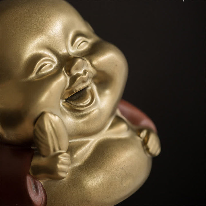 Little Buddha Laughing Buddha Ceramic Healing Incense Burner