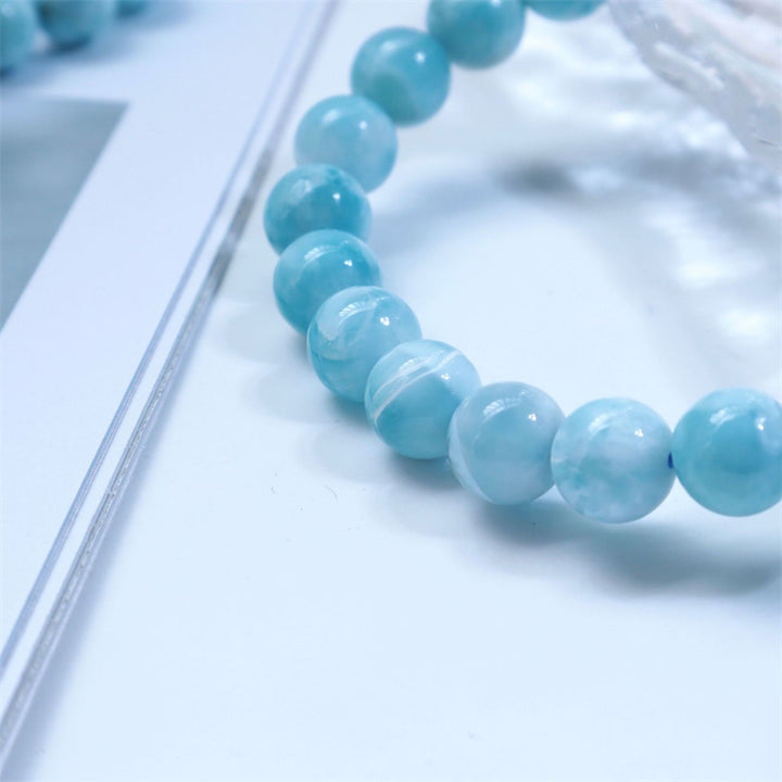 Buddha Stones Natural Larimar Wisdom Confidence Bracelet