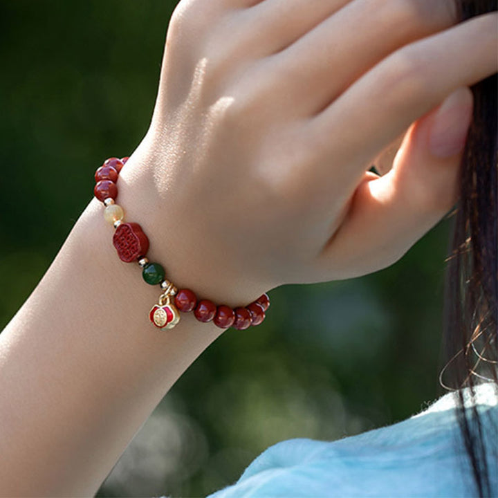 Buddha Stones Cinnabar Happiness Calm Bracelet