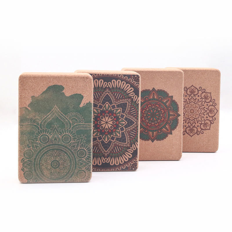 Buddha Stones Tibetan Mandala Mindful Yoga Cork Block