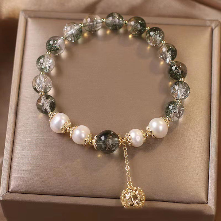 Green Phantom Pearl Self-acceptance Charm Bracelet