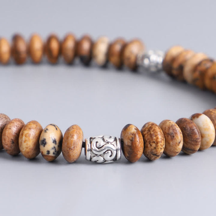 Picture Jasper Positive Beads String Bracelet