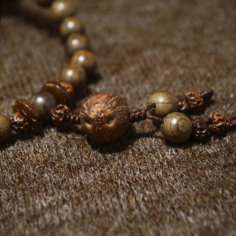 Tibetan Sandalwood Protection Charm Mala Bracelet