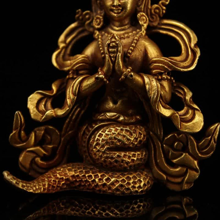 Bodhisattva Nagarjuna Protection Copper Statue Decoration