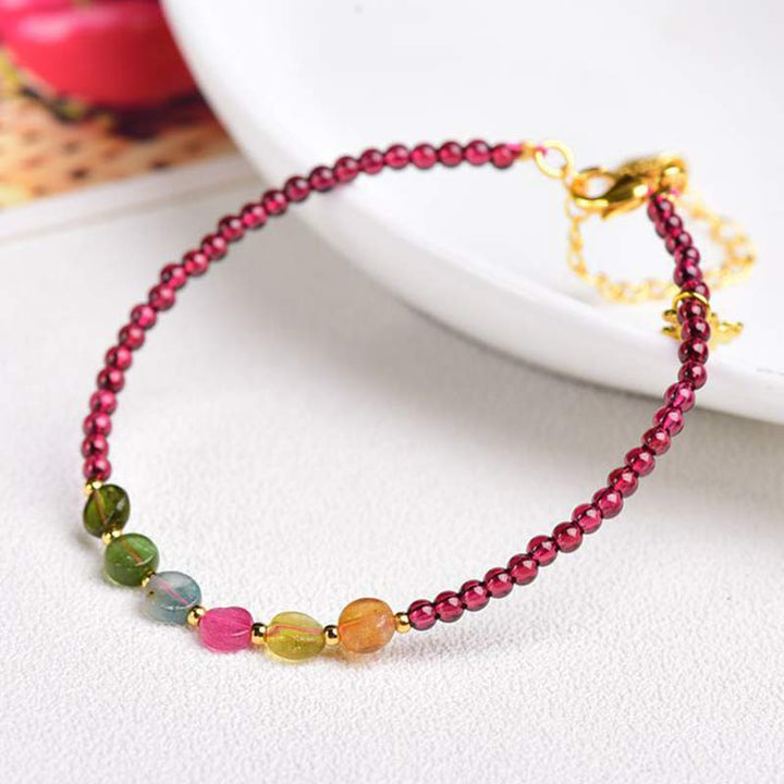 Garnet Tourmaline Butterfly Protection Bracelet Anklet