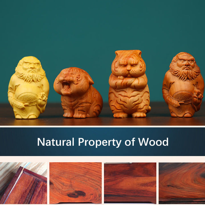 Buddha Stones Thuja Sutchuenensis Boxwood Tiger Zhong Kui Grounding Desk Decorations