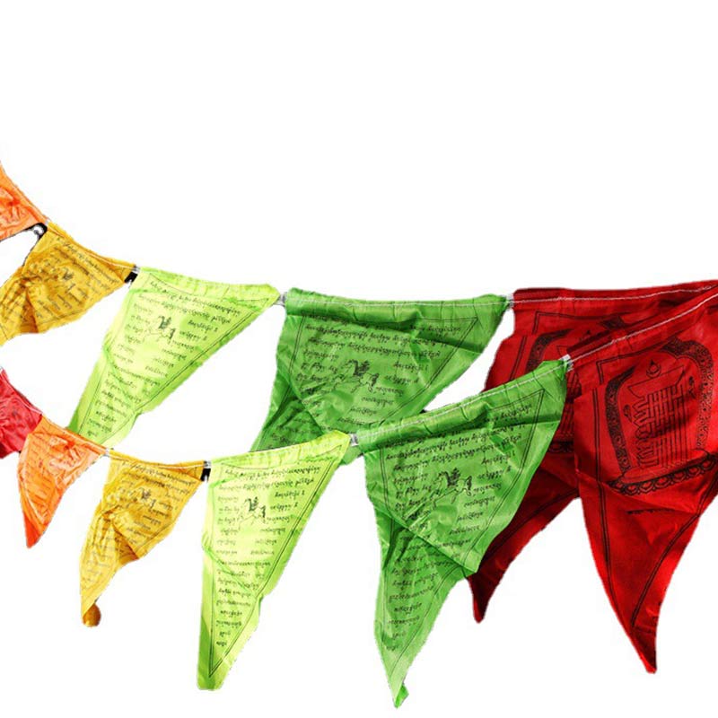 Tibetan Blessing Outdoor 25 Pcs Triangle Prayer Flag Decoration