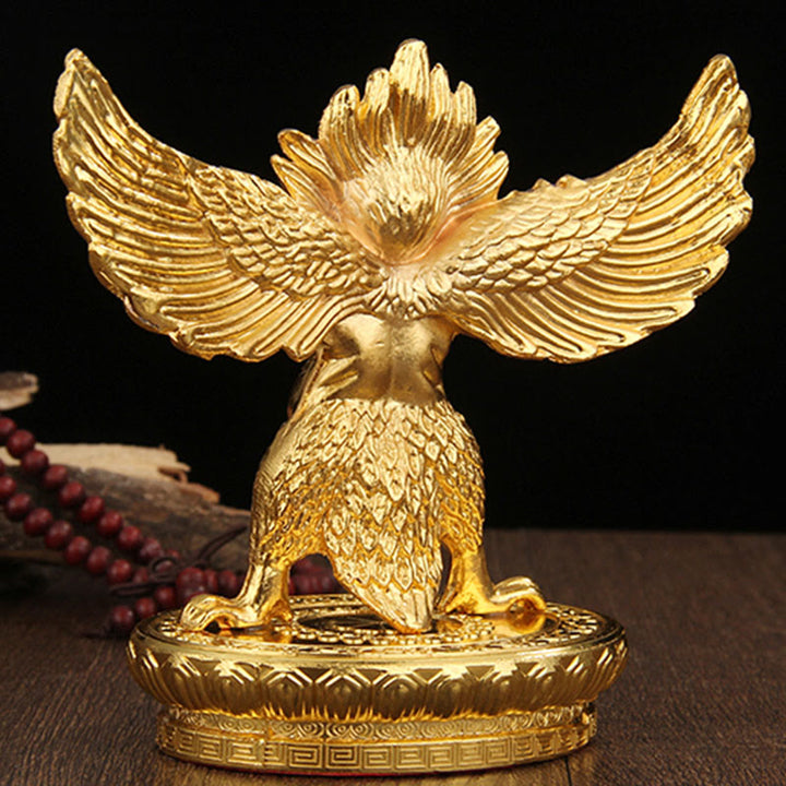 Tibetan Gold Garuda Bird Alloy Protection Home Decoration