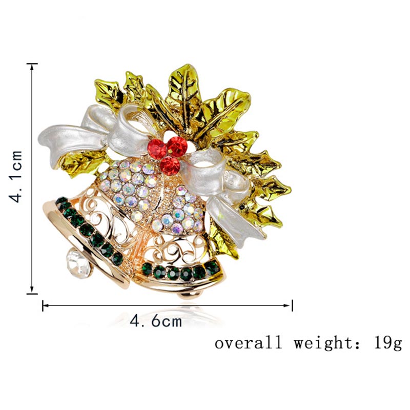 Christmas Multi-Colored Rhinestone Crystal Brooch Pin