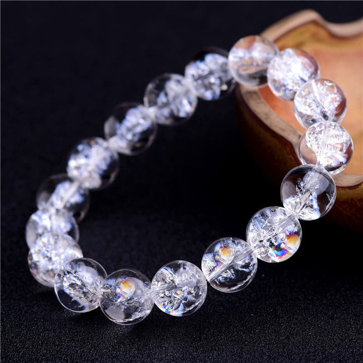 Buddha Stones Natural White Crystal Protection Healing Bracelet