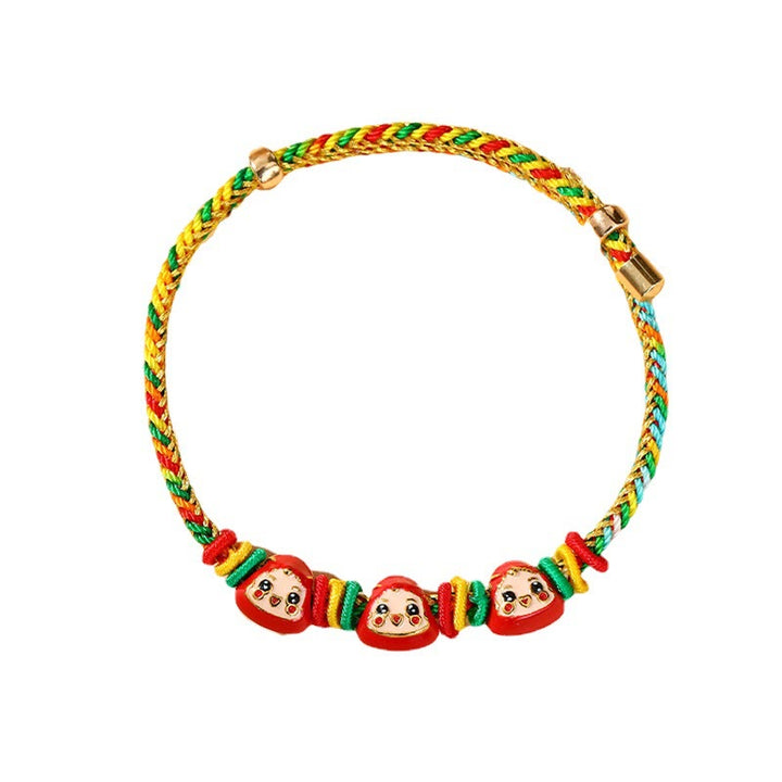 Buddha Stones Colorful Rope Zongzi Pattern Luck Handmade Child Adult Bracelet