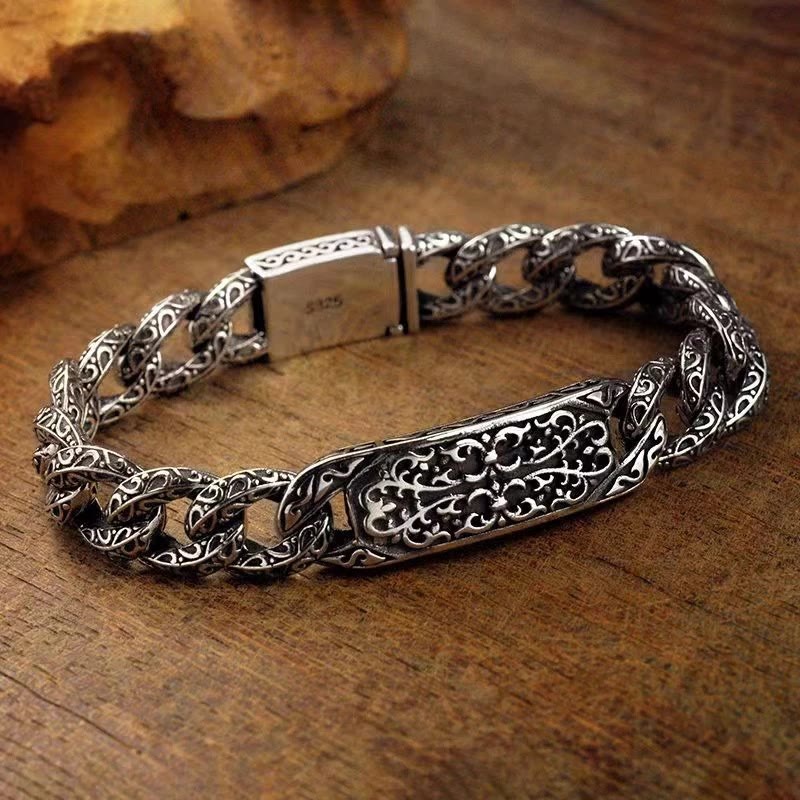 Buddha Stones Vintage Patterns Engraved Healing Bracelet