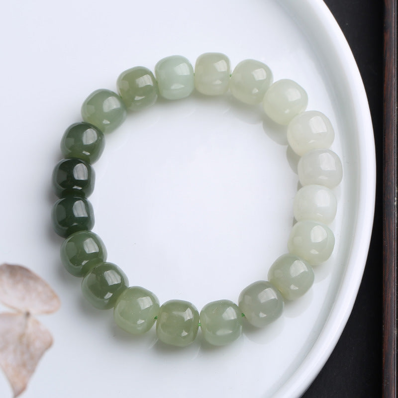 Buddha Stones Gradient Jade Luck Blessing Bracelet